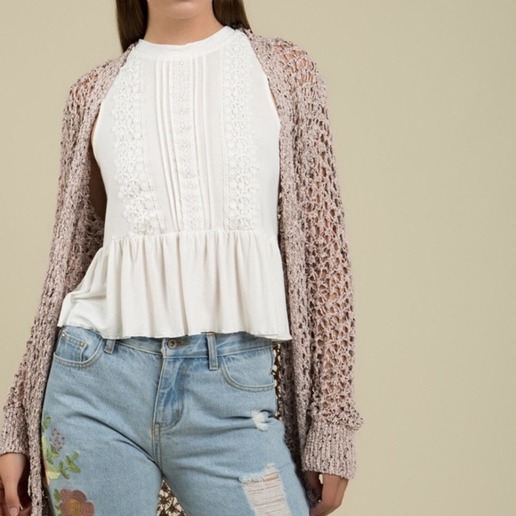 Sleeveless peplum tank top Off White - Picture 4 of 8